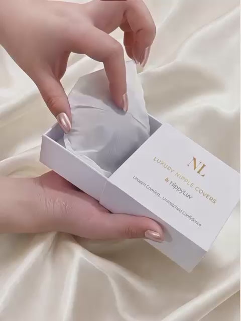 luxury nipple cover box packaging by nippyluv